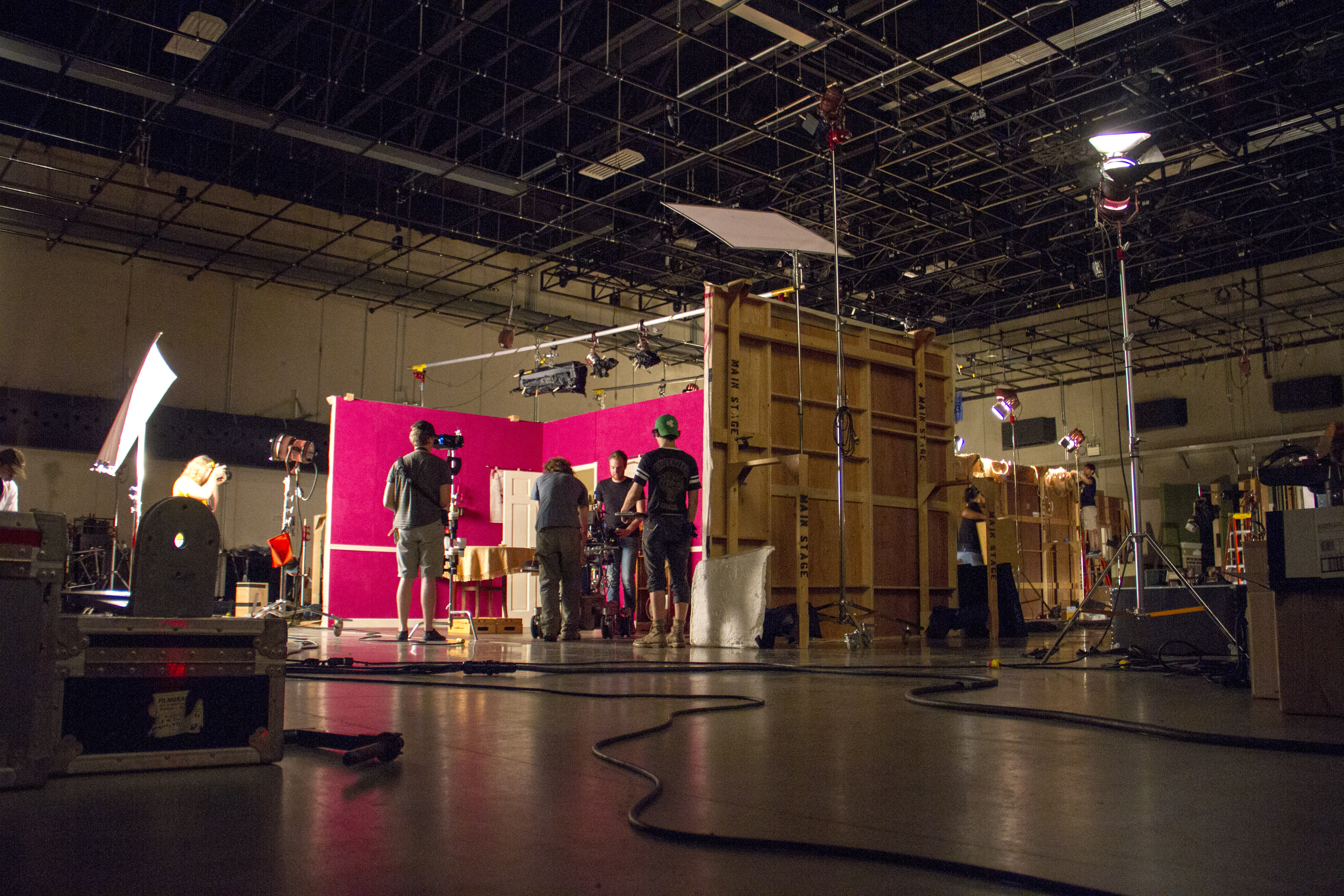 Film production crew on set
