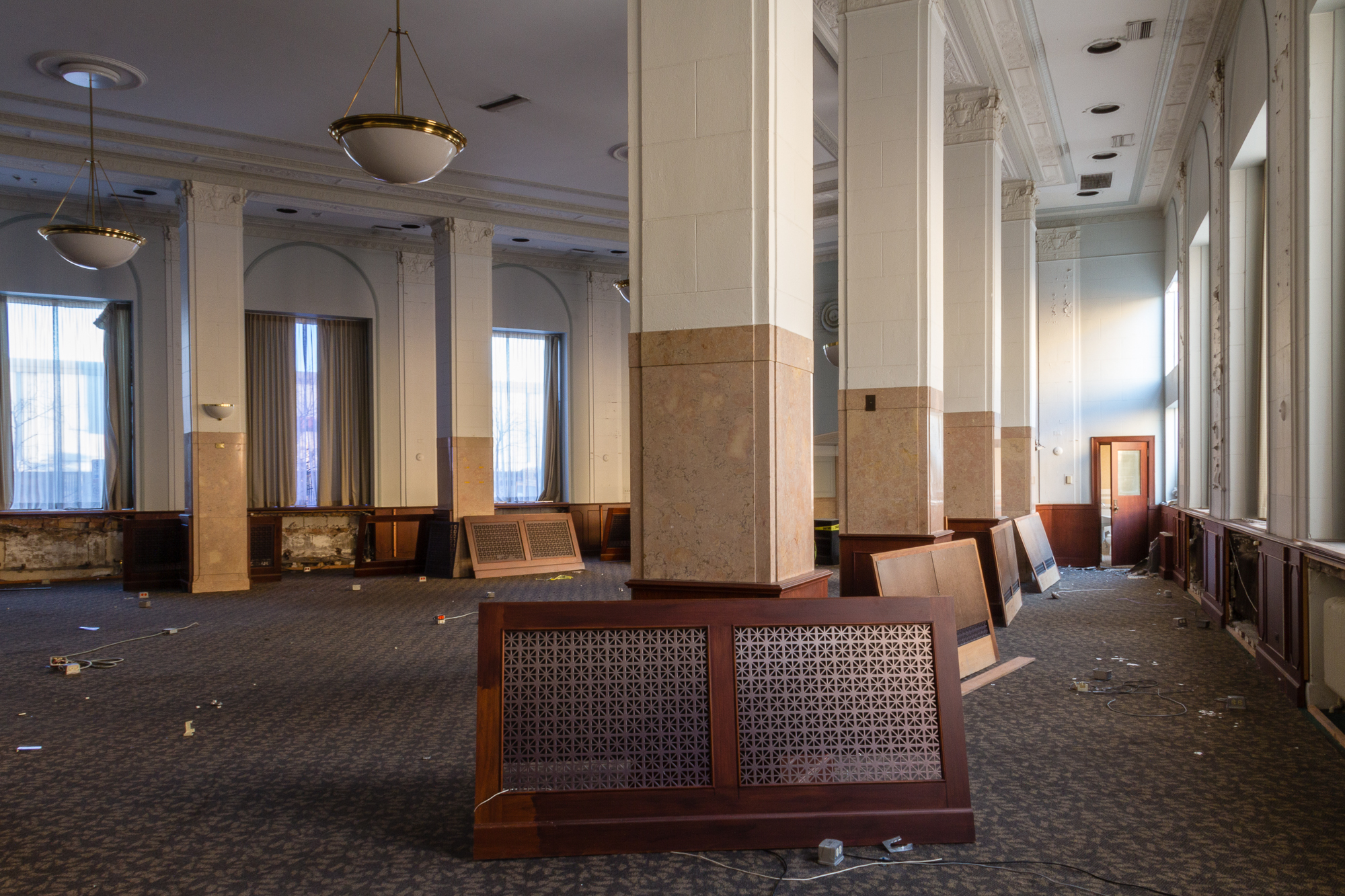 Historic hall in transition
